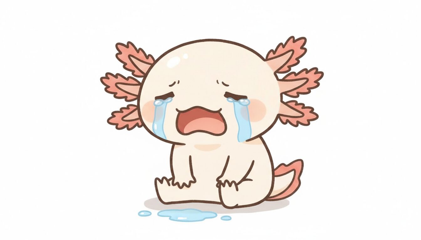 泣いている ウーパールーパー研究所