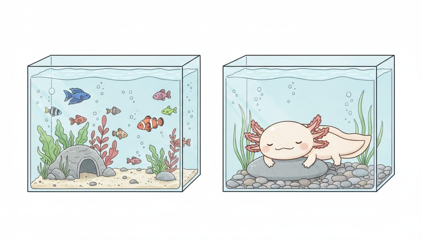 2つの水槽を用意する　ウーパールーパー研究所