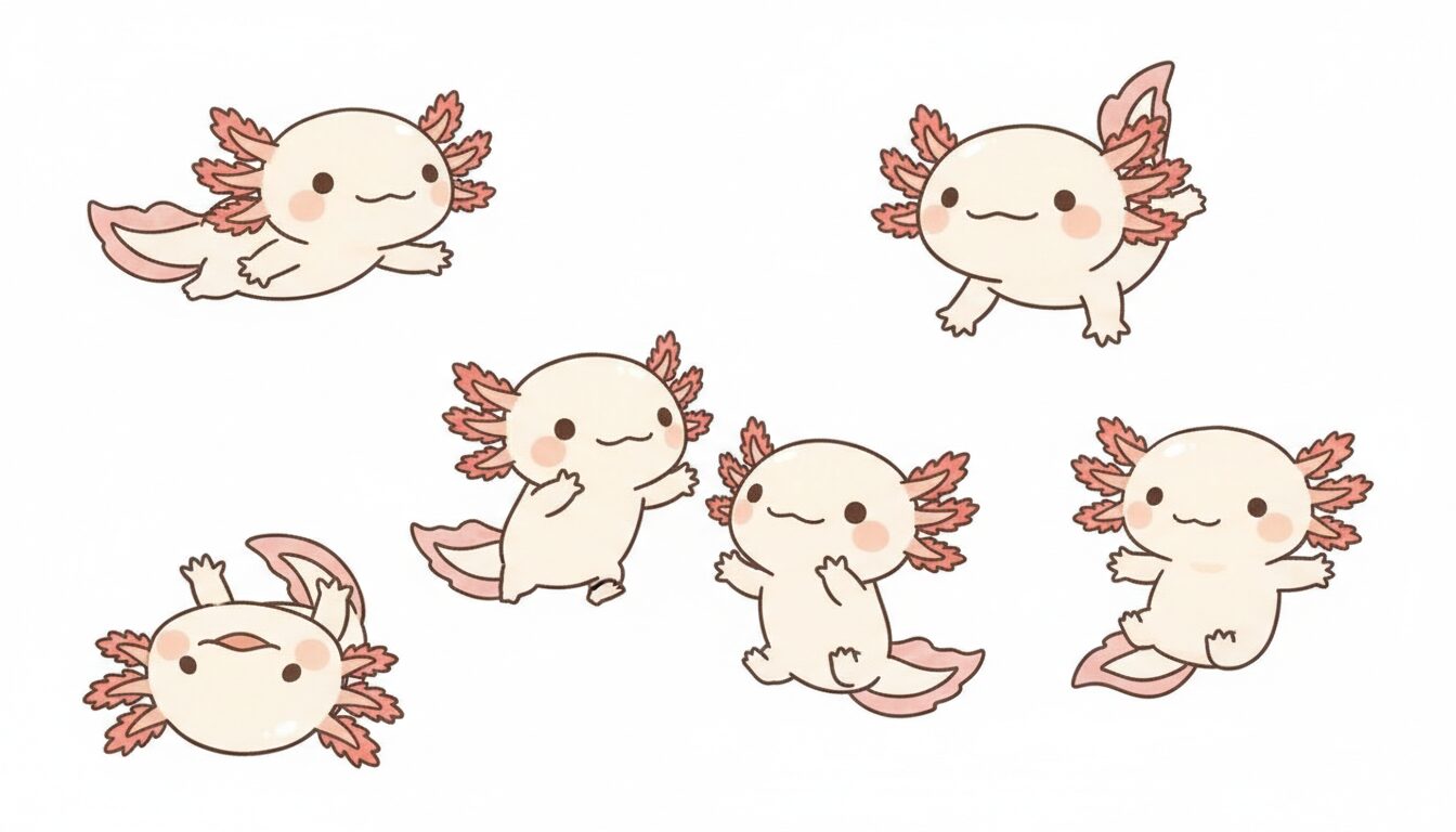 いろんな動きをするウーパールーパー ウーパールーパー研究所