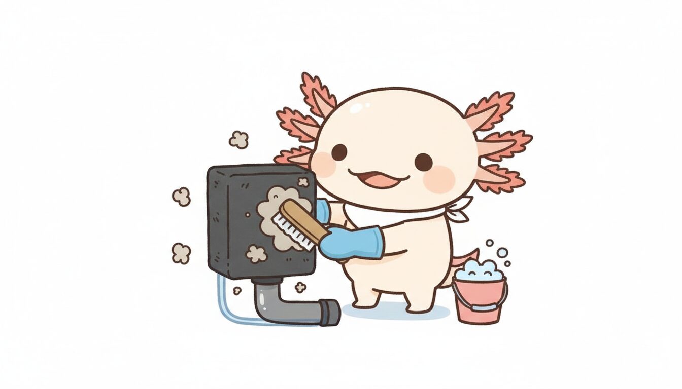 フィルターの掃除　ウーパールーパー研究所