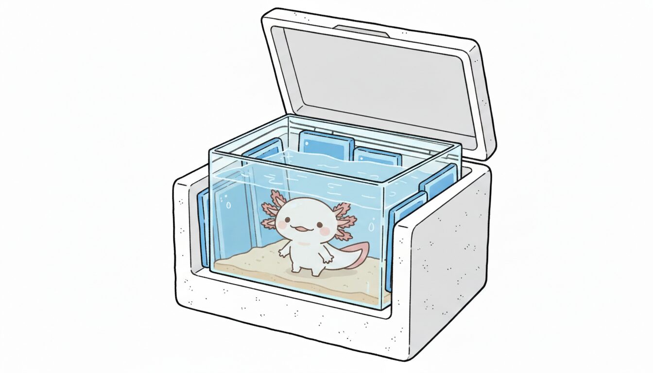 水槽を発泡スチロールでおおう ウーパールーパー研究所