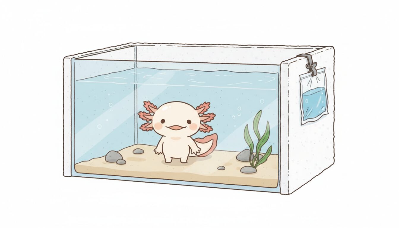 水槽を発泡スチロールでおおう ウーパールーパー研究所