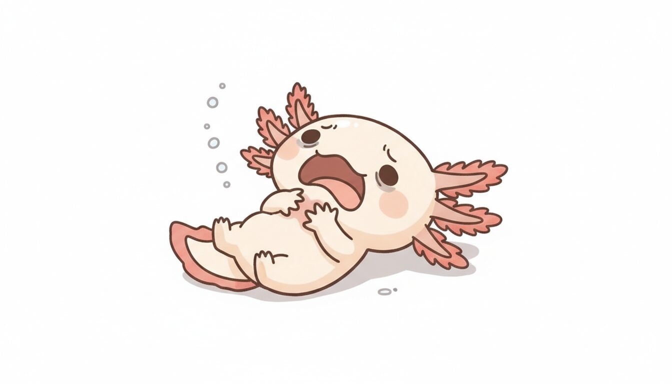 苦しんでいるウーパールーパー ウーパールーパー研究所