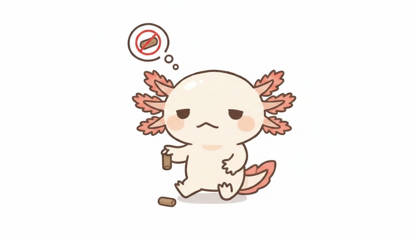 餌に「飽きた」または古くなっている　ウーパールーパー研究所