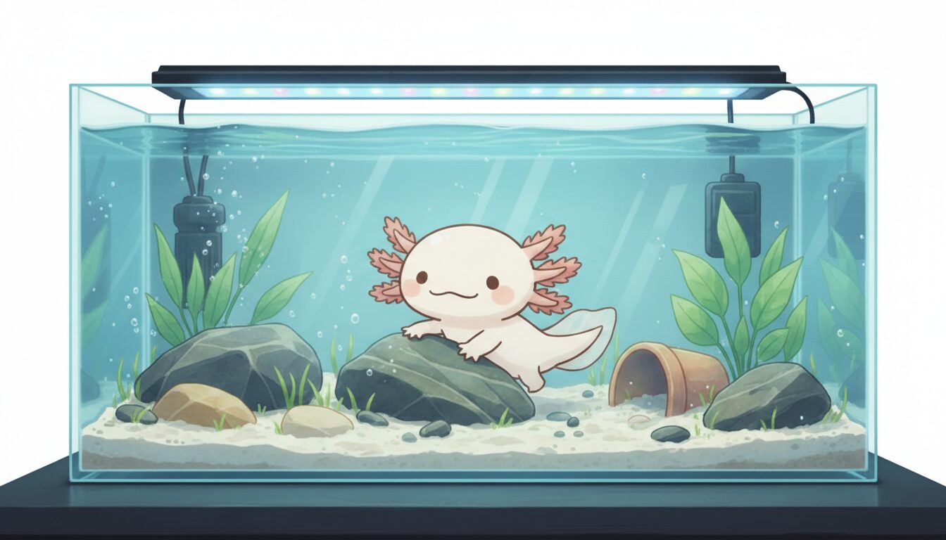 運動不足とストレスを防ぐ広めの水槽 ウーパールーパー研究所