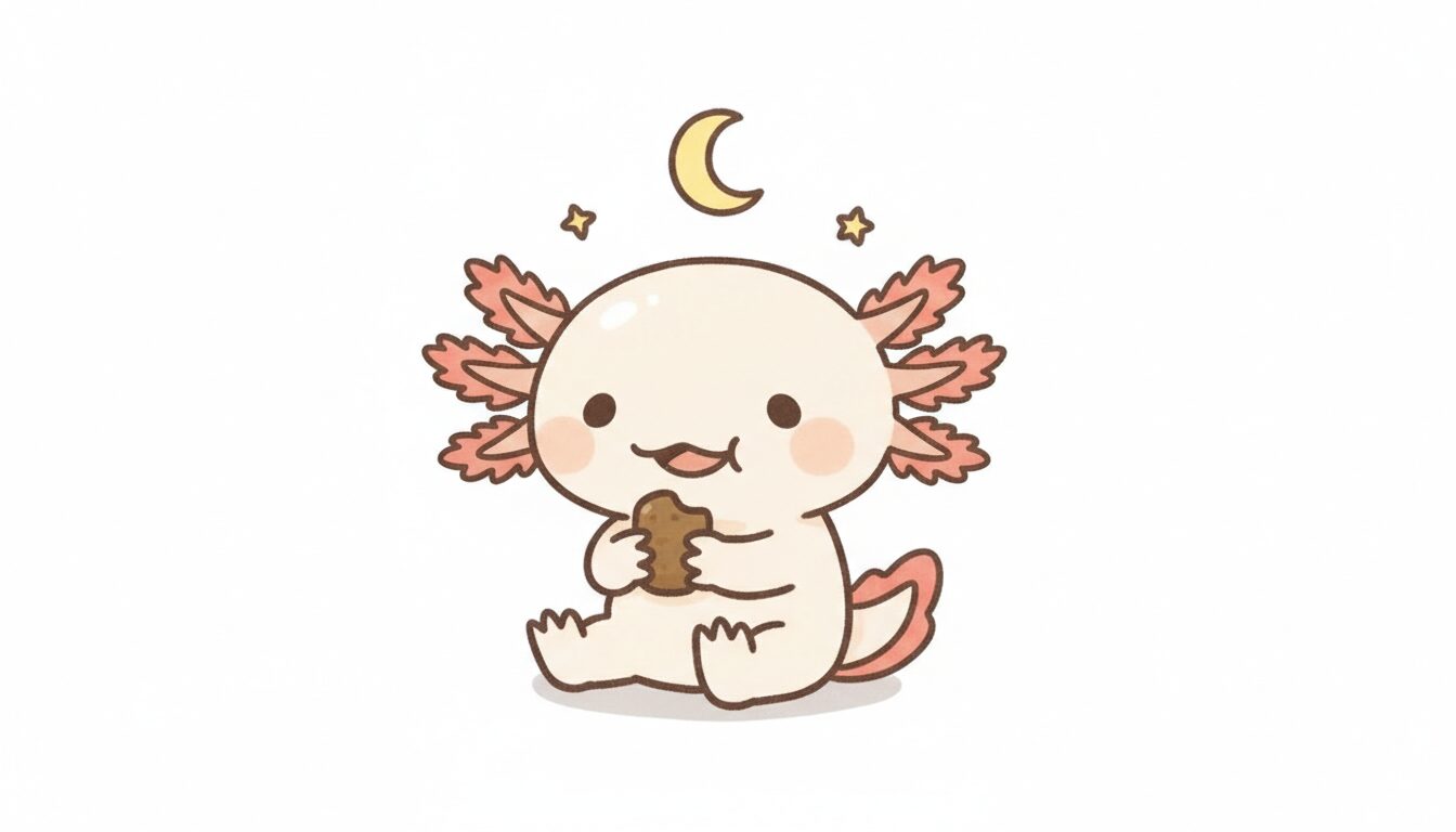 夜にエサを食べる　ウーパールーパー研究所