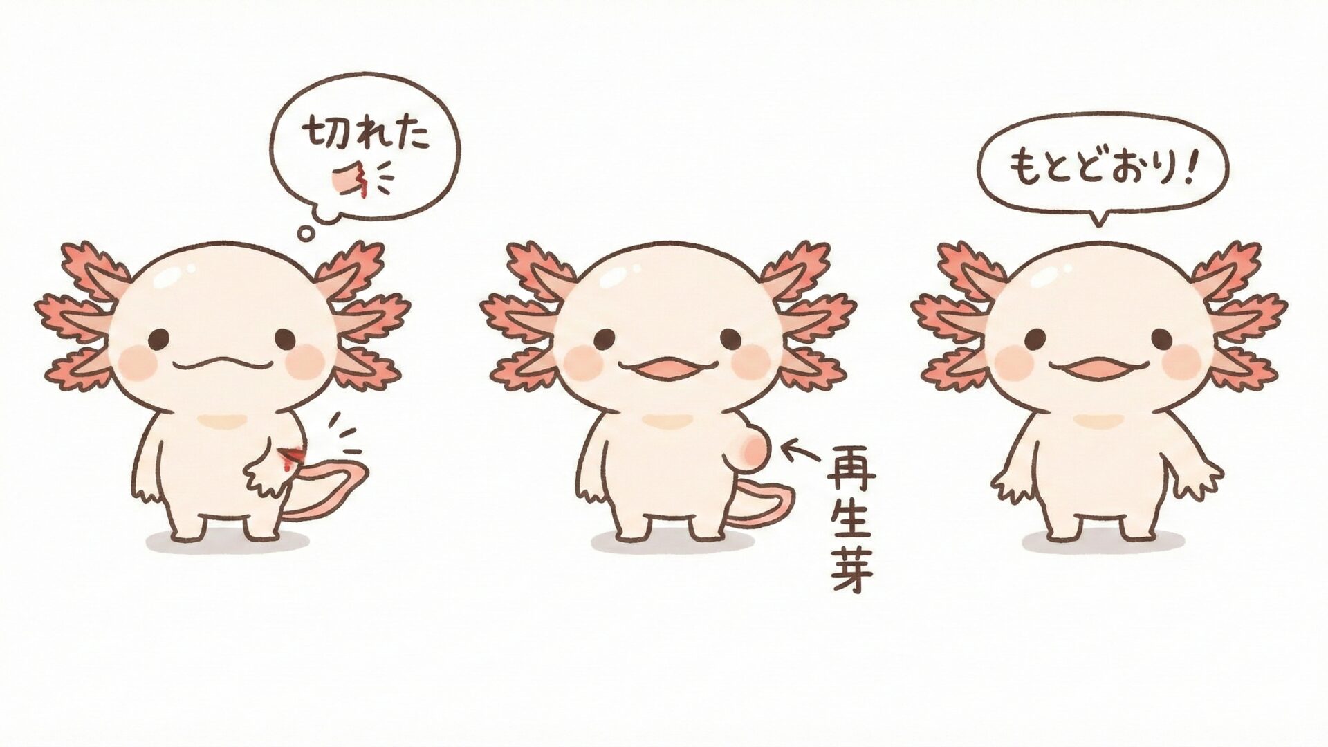 再生するウーパールーパー　ウーパールーパー研究所