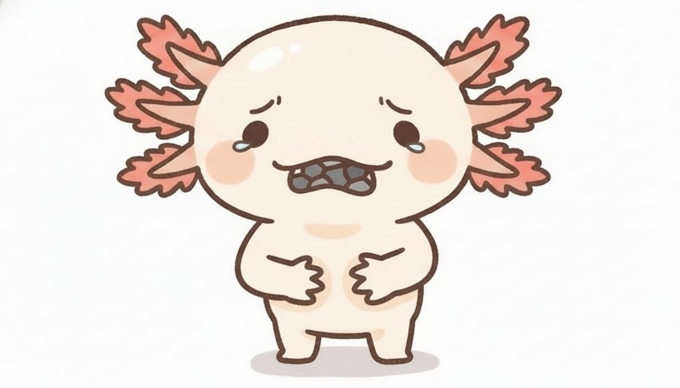 砂利を誤飲して苦しそうなウーパールーパー ウーパールーパー研究所