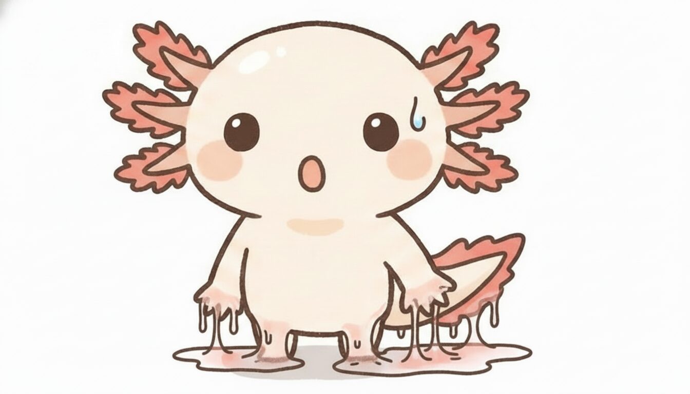 尻尾やヒレの先端が溶ける ウーパールーパー研究所