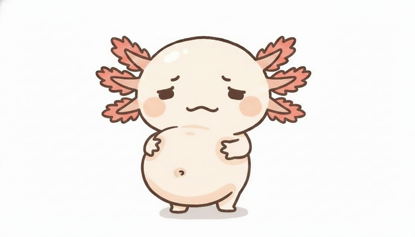 お腹がパンパンに膨れる ウーパールーパー研究所